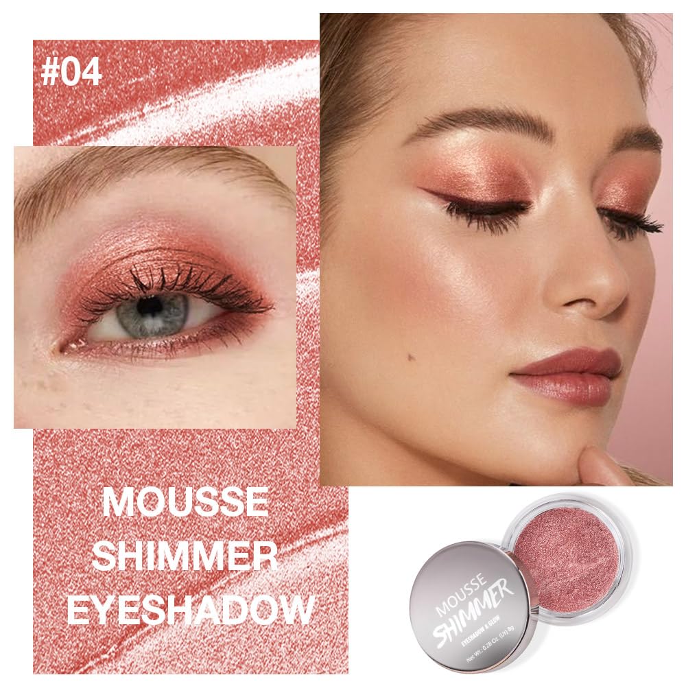 Cream Glitter Brownish Red Shimmer Metallic Eyeshadow Palette Makeup, Natural Single Mini Instant Holographic Eyeshadow For Older Women, Sombras Crema Para Ojos, Talc, Paraben & Cruelty Free-BrightBean Baby