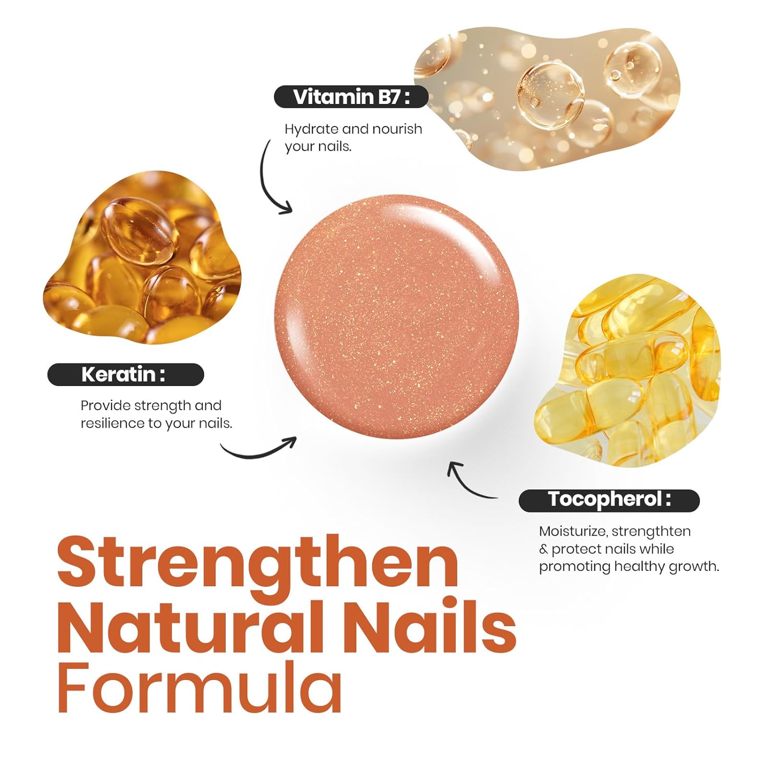 Beetles Glitter Brown Nail Polish –No UV Needed, Air Dry–Rosy Gold Shimmer Nude Rose Nail Lacquer–Fast Drying,Long Lasting,Salon-Quality Polish At-Home DIY-BrightBean Baby