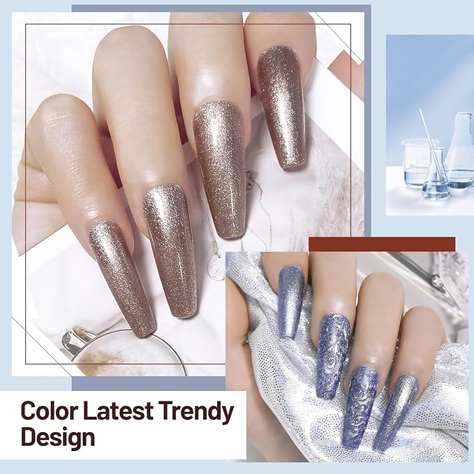 10ml Glitter Nail Polish Set 6 Colors Glitter Effect All Seasons Neutral Color Quick Dry Nail Polish Set for Women Salon DIY Nail Art-BrightBean Baby