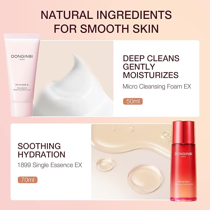 [Upgraded] DONGINBI Korean Red Ginseng Essential Care Set EX, Anti Aging Skin Care Routine Kit - Skin Moisturizing For All Skin Type-BrightBean Baby