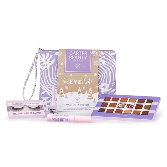 Carter Beauty The Eye Edit - Accentuates The Eyes - Transform Your Eye Makeup Look - Includes Mascara, Eyeshadow Palette, Gel Liner, Natural False Lashes - Vegan And Paraben Free - 5 Pc Gift Set-BrightBean Baby
