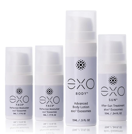 Exoceuticals EXO Travel Kit for Women | Unprecedented Hydration | Innovative Skin Care | 4 travel-sized bottles (1 EXO BODY™, 1 EXO SUN™, 2 EXO FACE®) | 35ML / 1.18 fl oz-BrightBean Baby