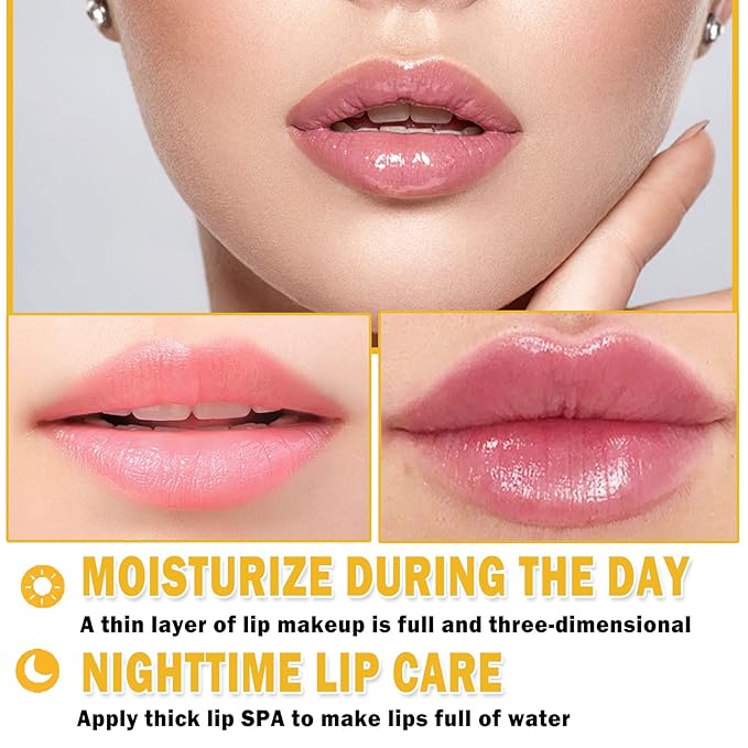 2Pcs Honey Pot Bee Lip Balm with Honey Spoon,Honey Lip Sleeping Mask Overnight 24HR Repair Lip Reduces Lip Lines,Exfoliator Moisturizing Moisture Dry & Chapped Lip Care Products-BrightBean Baby