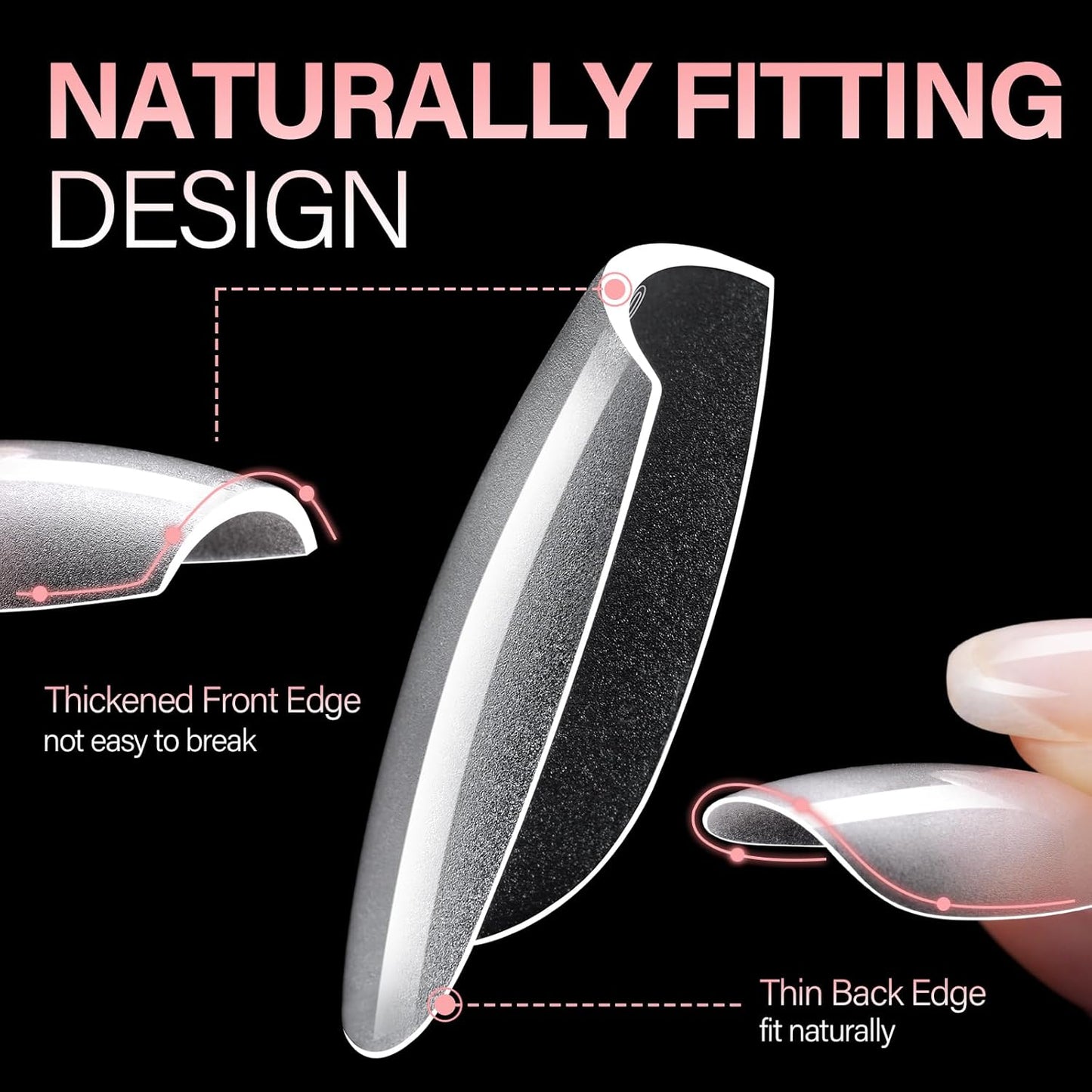 AILLSA Medium Coffin Nail Tips - Pre-shaped False Nail Tips Full Cover Matte Thickened Nails Tips, Fake Nails 450pcs 15 Sizes for DIY-BrightBean Baby