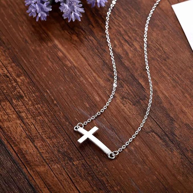 Dainty Cross Pendant Necklace Choker Necklace Chain Christian Necklaces Jewelry for Women and Girls-BrightBean Baby