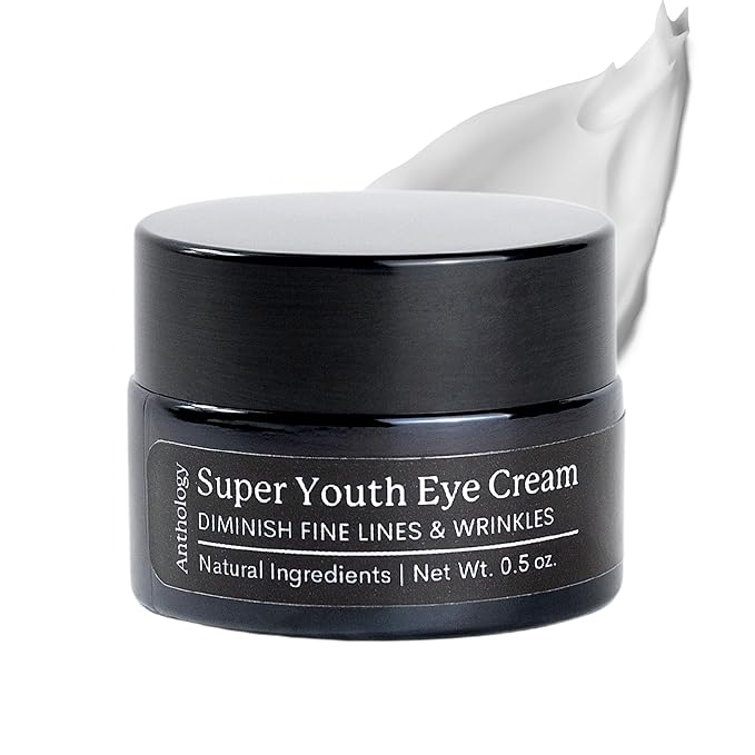 ANTHOLOGY Super Youth Eye Cream for Wrinkles & Dark Circles | Anti-aging Under Eye Cream with Peptides, Organic Aloe Vera & Vitamin C | Daily Use Intense Hydration | 0.5 fl oz 15 ml-BrightBean Baby