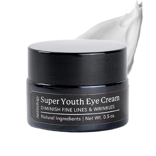 ANTHOLOGY Super Youth Eye Cream for Wrinkles & Dark Circles | Anti-aging Under Eye Cream with Peptides, Organic Aloe Vera & Vitamin C | Daily Use Intense Hydration | 0.5 fl oz 15 ml-BrightBean Baby