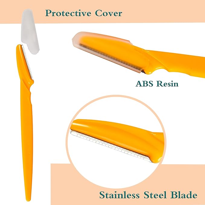 Eyebrow Razor, 54 Pcs Eyebrow Razors with Safety Cover, Face Razor for Women and Man Smooths Away Peach Fuzz, Easy to Use Eyebrow Knife for Trimming and Shaping Eyebrows(3 Colors)-BrightBean Baby