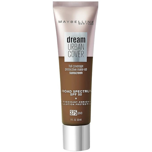 Maybelline Dream Urban Cover Flawless Coverage Foundation Makeup, SPF 50, Java-BrightBean Baby