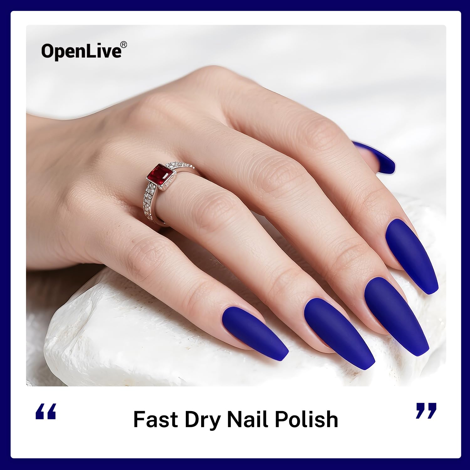 16.5ml Dark Blue Nail Polish Large Volume Quick Dry Nail Polish, Long Lasting Shine, Fingernail Toenail Nail Art DIY Home Travel Nail Art Gift-BrightBean Baby