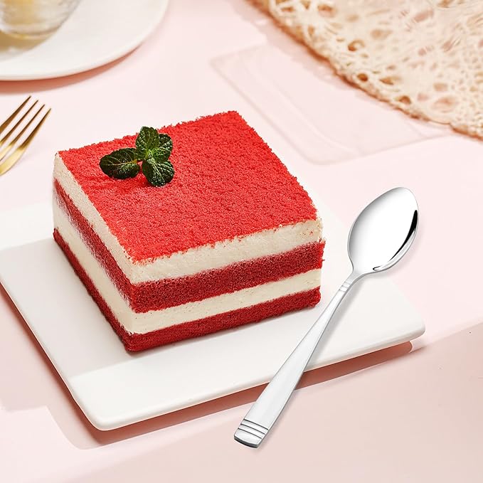 Obstnny 16-Piece Stainless Steel Teaspoons, Small Dessert Spoons Set