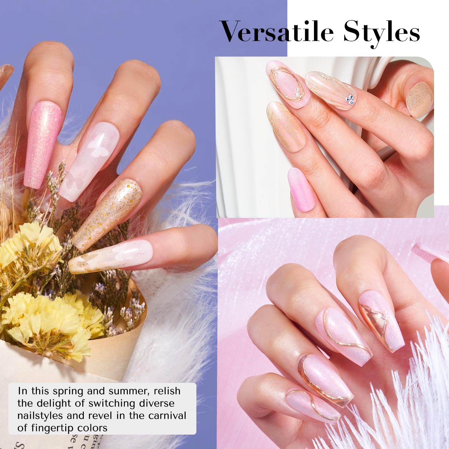 AZUREBEAUTY Magnetic Cat Eye Nail Polish Set – 2 Cat Eye & 2 Glitter Colors with Top Coat, Chrome Shimmer Gel Effect, Quick Dry Long Lasting DIY Nail Kit for Salon Home-BrightBean Baby