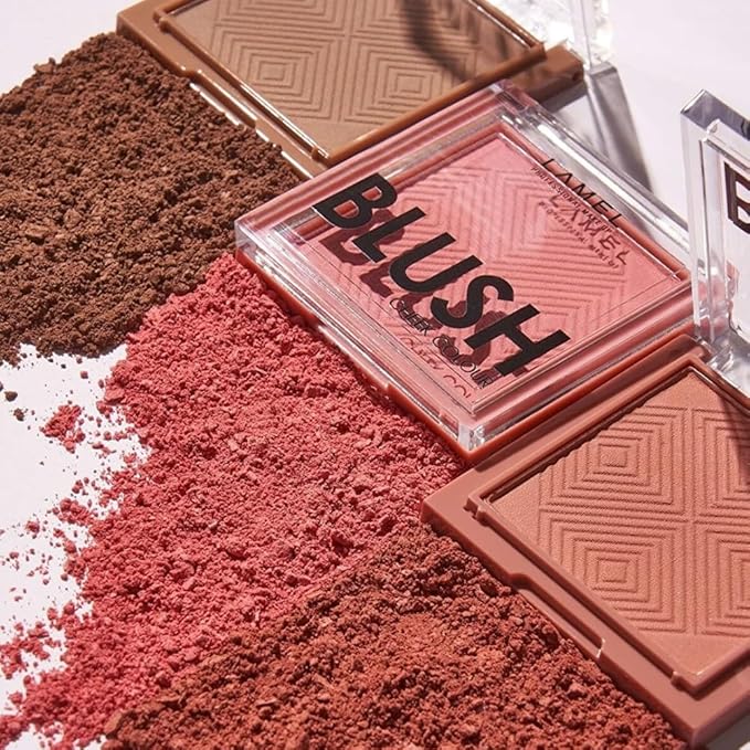 Lamel Coral Blush Cheek Color Mini - Blendable Natural Blush Powder - Enhances & Defines Shapes & Features - Shading & Contouring Powder Blush - 4 Universal Shades - № 403 (Coral) - 3.8g / 0.13 oz-BrightBean Baby