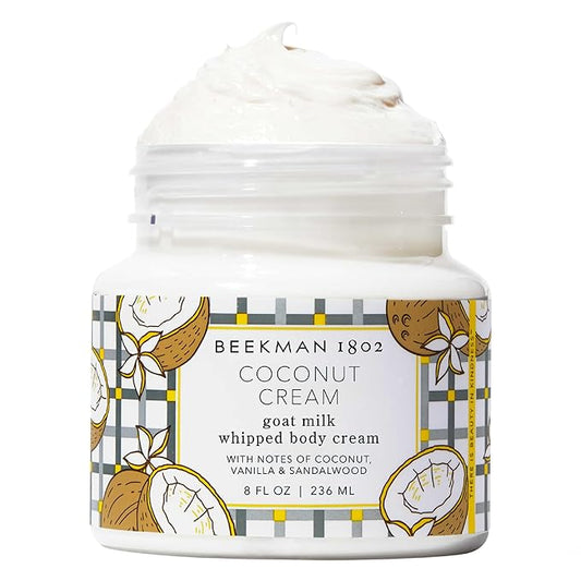 Beekman 1802 Coconut Cream Whipped Body Cream - Scented - 8 oz - Moisturizes, Soothes & Softens - With Coconut Oil & Mango Seed Butter - Microbiome Friendly - No Irritation - Good for Sensitive Skin-BrightBean Baby