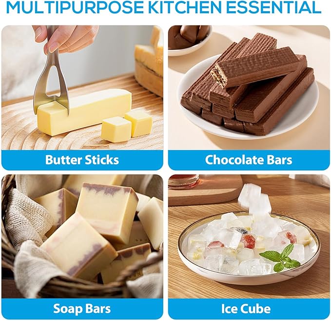 2PCS Silicone Butter Mold with Lid & Spatula, Non-Stick Butter Maker Tray and Container for Homemade Butter Storage, Baking, Freezing