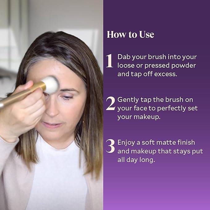 Fièra Finishing Powder Brush - Custom Facial Brush for Loose Powder - Quick & Easy Application - Lightweight & Easy to Clean - Pairs Perfectly with Fièra HD Matte Finishing Powder-BrightBean Baby