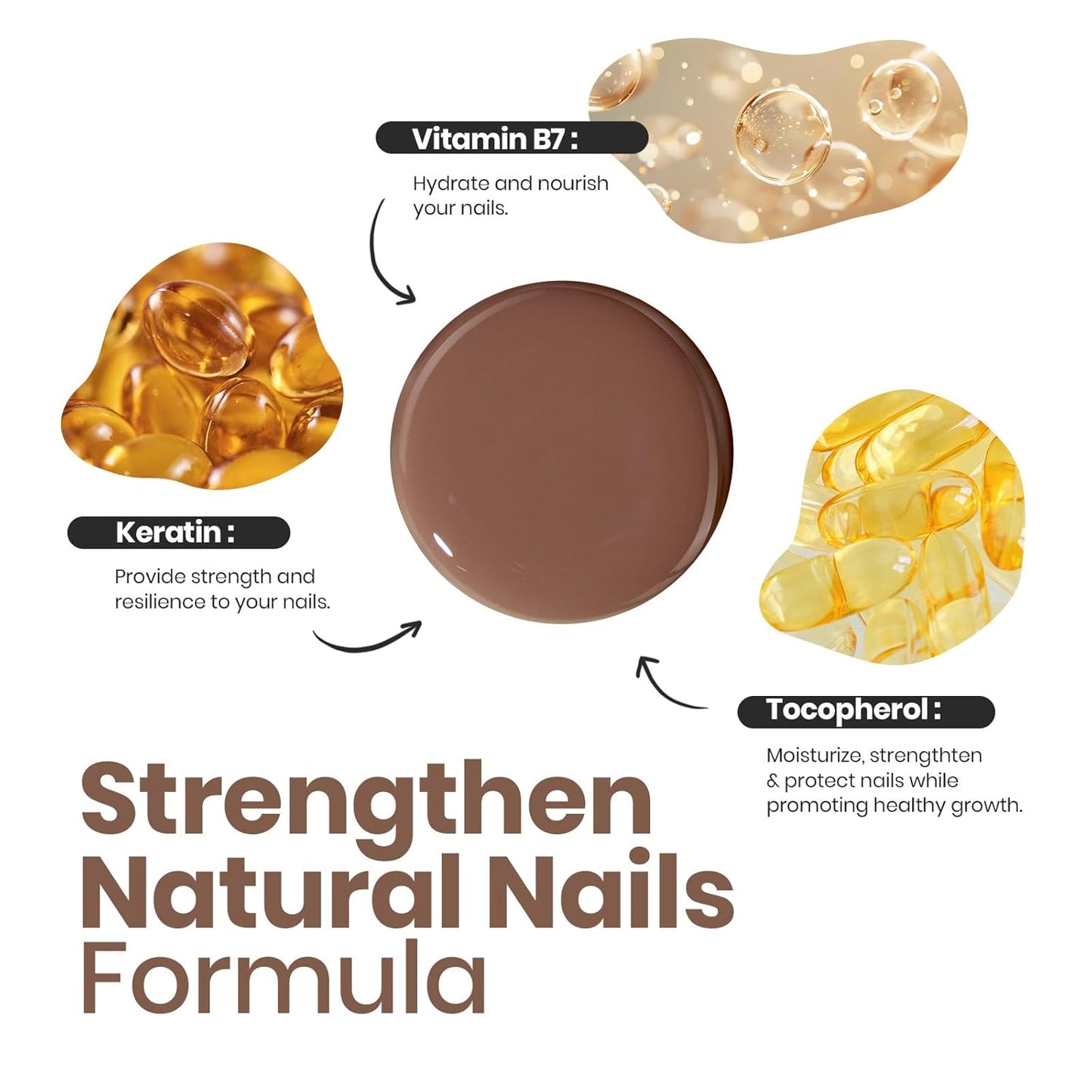 Beetles Mocha Mousse Nail Polish –No UV Needed, Air Dry –Warm Taupe Glossy Lacquer,Fast Drying, Long Lasting, Elegant Neutral Color At-Home DIY & Salon-BrightBean Baby