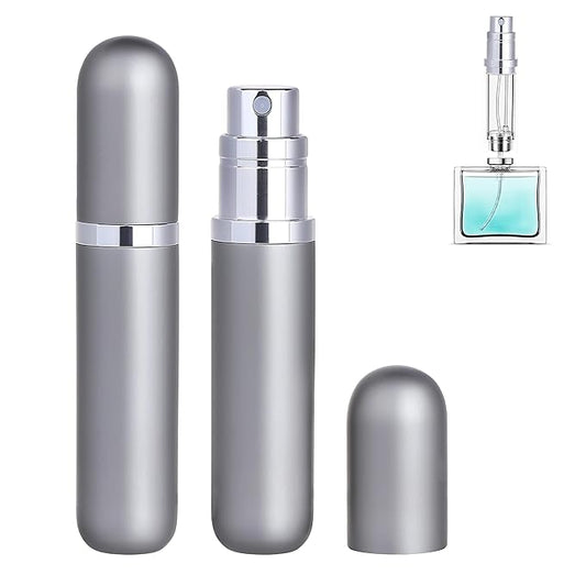 Travel Refillable Perfume Atomizer Bottle 2-Pack 5ml Leakproof Travel Perfume Refillable Bottle (Gray & Gray)-BrightBean Baby