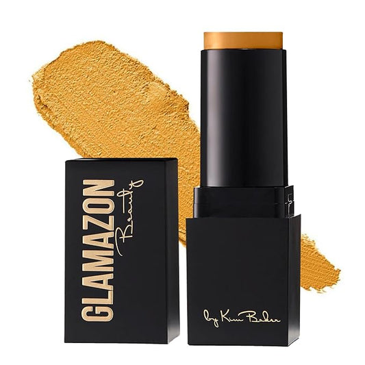Glamazon Second to None Foundation Stick, Sunkissed Honey, Light-to-Full Coverage, Weightless Makeup With a Glowy Natural Finish-BrightBean Baby