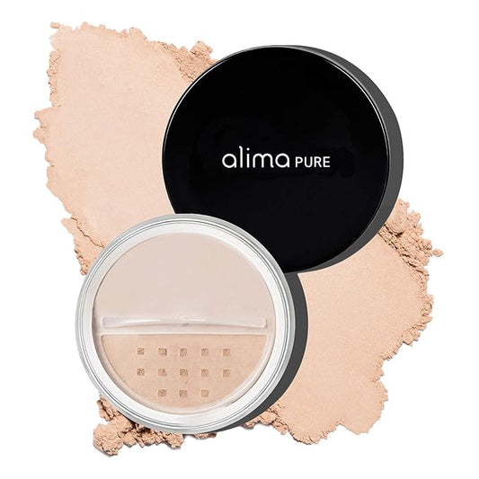 Alima Pure Matte Foundation Loose Mineral Powder Foundation Makeup, Loose Powder Makeup Oil Free Talc Free Powder, Natural Makeup Mineral Foundation Full Coverage Natural Foundation Powder .15 oz/4.5g-BrightBean Baby