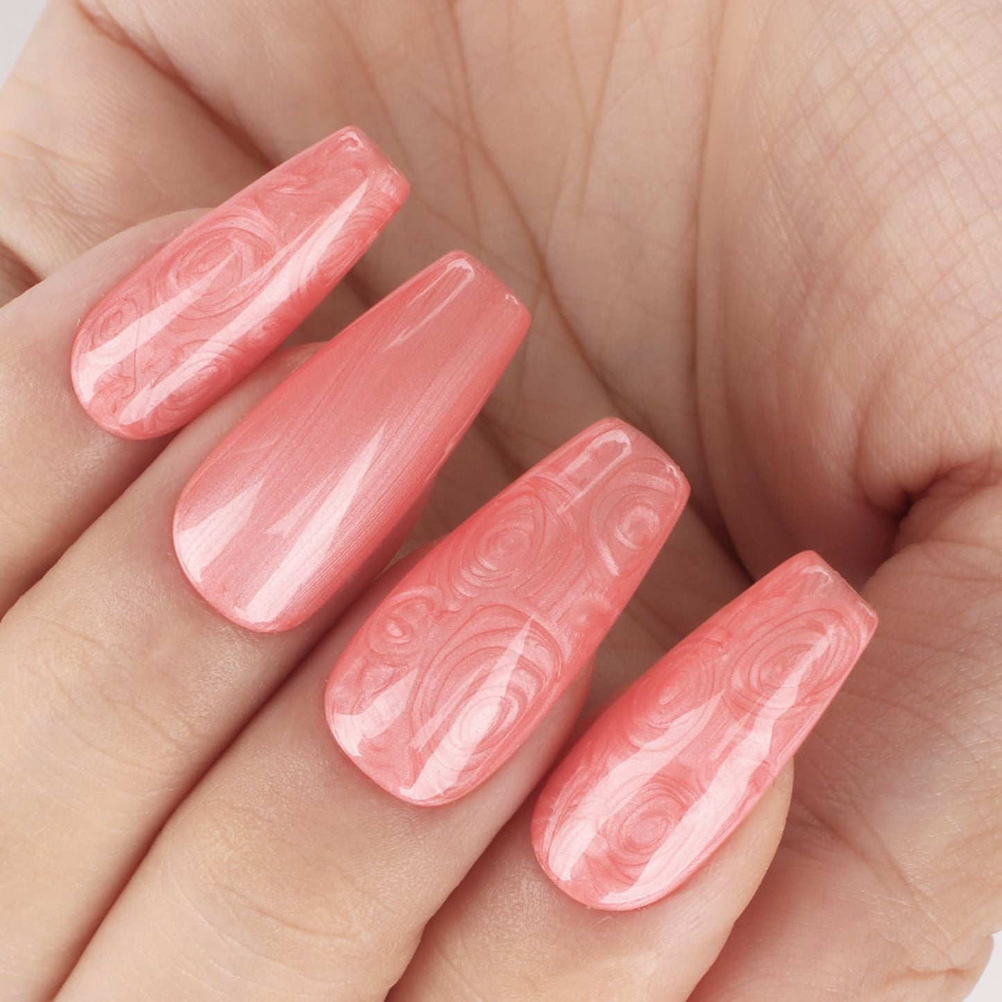 Coral Pearl Gel Nail Polish - 0.51 fl oz Pearl Coral Pink Shimmer Gel Polish for Manicure Salon or DIY Nail Art At Home - GP0025-BrightBean Baby