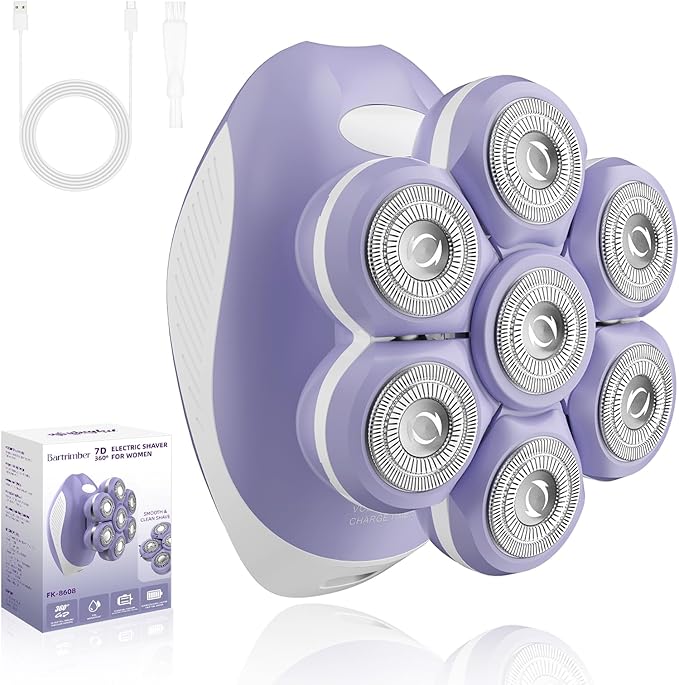 7D Electric Razor for Women: Fast & Painless Full-Body Shaver for Legs & Face – Waterproof Hair Remover with Light & Travel Cover – Wet/Dry Use, Smooth Close Shave, Birthday Mother’s Gift-BrightBean Baby