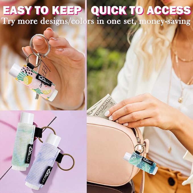 WK IEASON Lip Balm Holder Keychain Bulk Chapstick Holder Key chain-BrightBean Baby