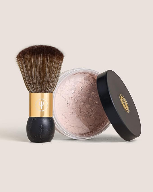 Quick-Dry Powder Kit l Removes Sticky, Tacky Feeling l Hydrates Skin l Includes Powder & Brush l Dermatologically Tested, Vegan-Friendly, Talc-Free l All Skin Types l 1oz-BrightBean Baby