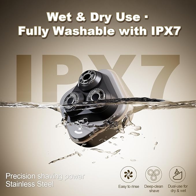 Facial Hair Removal for Women, 3D Floating Blade Rotary Razor, Wet/Dry Electric Shaver, Portable & USB Rechargeable Epilator Hair Remover for Face, Upper Lip, Chin, Arms & Legs (Beige)-BrightBean Baby