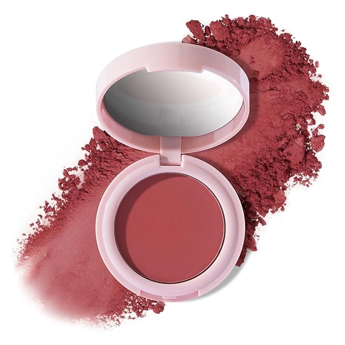 Mally Beauty Bulletproof Powder Blush - Robust Rose - Long-Lasting Flush of Color - Compact Blush Powder Makeup - Matte Finish-BrightBean Baby