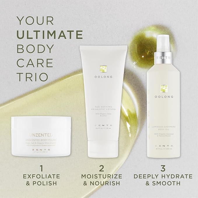 Zents Luminous Cashmere Body Oil (Oolong Fragrance) | Moisturizing Body Oil with Vitamin E & Organic Coconut Oil | Softens & Smooths Skin | 8 fl oz-BrightBean Baby