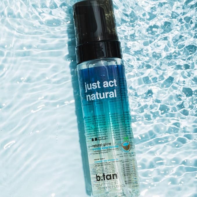 b.tan Clear Self Tanner Bronzing Water Foam | Just Act Natural - Best 1 Hour Express Sunless Tanning Mousse, Dark, Transfer-Free, Enriched With Coconut Water & Vitamin E, Face & Body, 6.7 Fl oz-BrightBean Baby