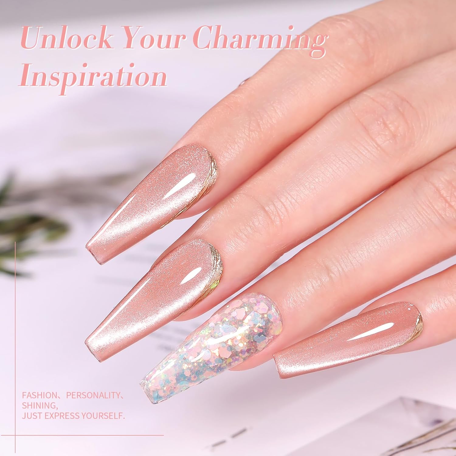 Born Pretty Magnetic Gel Nail Polish Jelly Cat Magnetic Eye Gel Polish Crystal Transparent Auroras Nail Gel for Salon Home DIY Manicure Use-BrightBean Baby