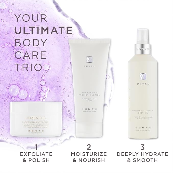 Zents Luminous Cashmere Body Oil (Petal Fragrance) | Moisturizing Body Oil with Vitamin E & Organic Coconut Oil | Softens & Smooths Skin | 8 fl oz-BrightBean Baby