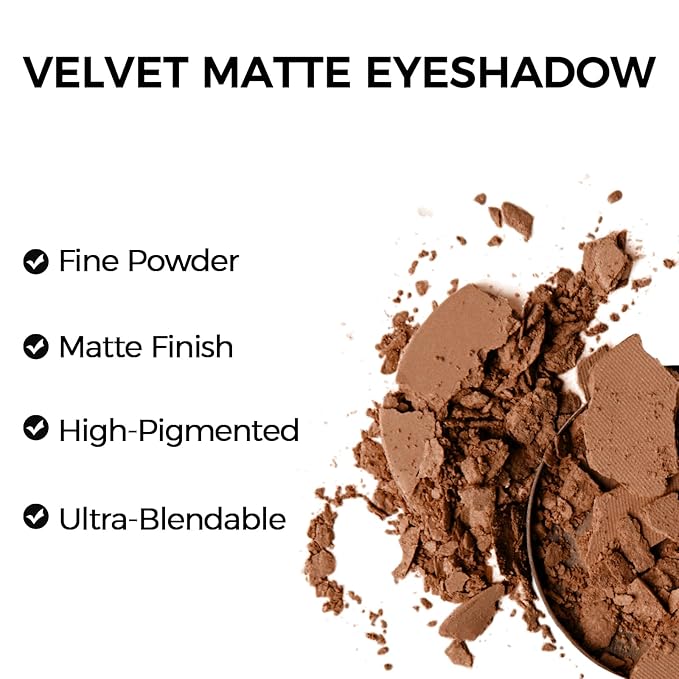 Erinde Single Brown Matte Eyeshadow Palette, High Pigment, High Pigment, Long Lasting, Intense Color, Neutral Nudes Eye Shadow Powder Palette