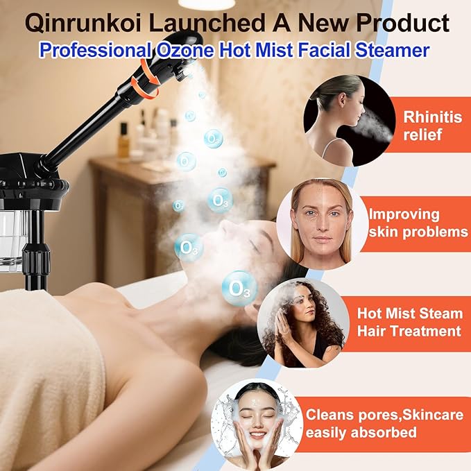 Professional Facial Steamer,vaporizador Facial Adjustable Height and Angle,More Steam, Hot Mist Facial Humidifier Atomizer for Spa Beauty, Home Use-BrightBean Baby