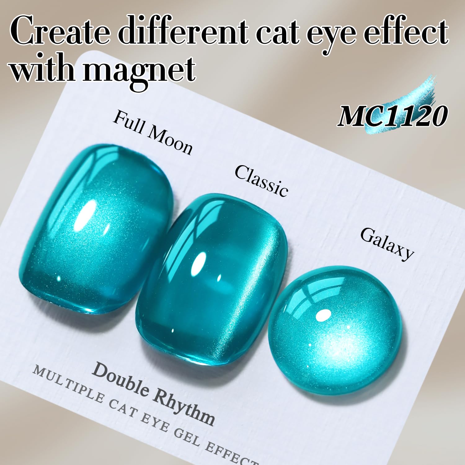 Double Rhythm Jelly Glass Cat Eye Gel Polish with Magnet 15ML Holographic Glitter Shimmer Translucent Sheer Color Magnetic Polish Salon DIY at Home (Jelly Teal-MC1120)-BrightBean Baby
