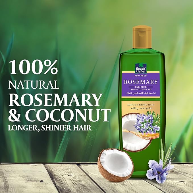 Parachute Advansed Rosemary Hair Oil with Coconut| For 2x Longer & Thicker Hair| Reduces Hairfall & Strengthens Hair| All Hair Types|No Parabens & Silicones| 10.1 Fl.oz.-BrightBean Baby