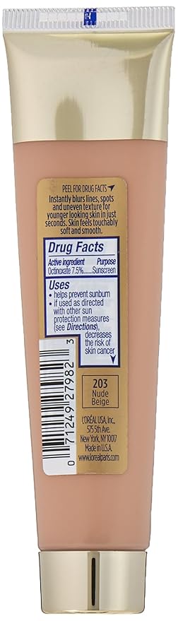 L'Oréal Paris Visible Lift Blur Foundation, Nude Beige, 1.3 fl. oz.-BrightBean Baby