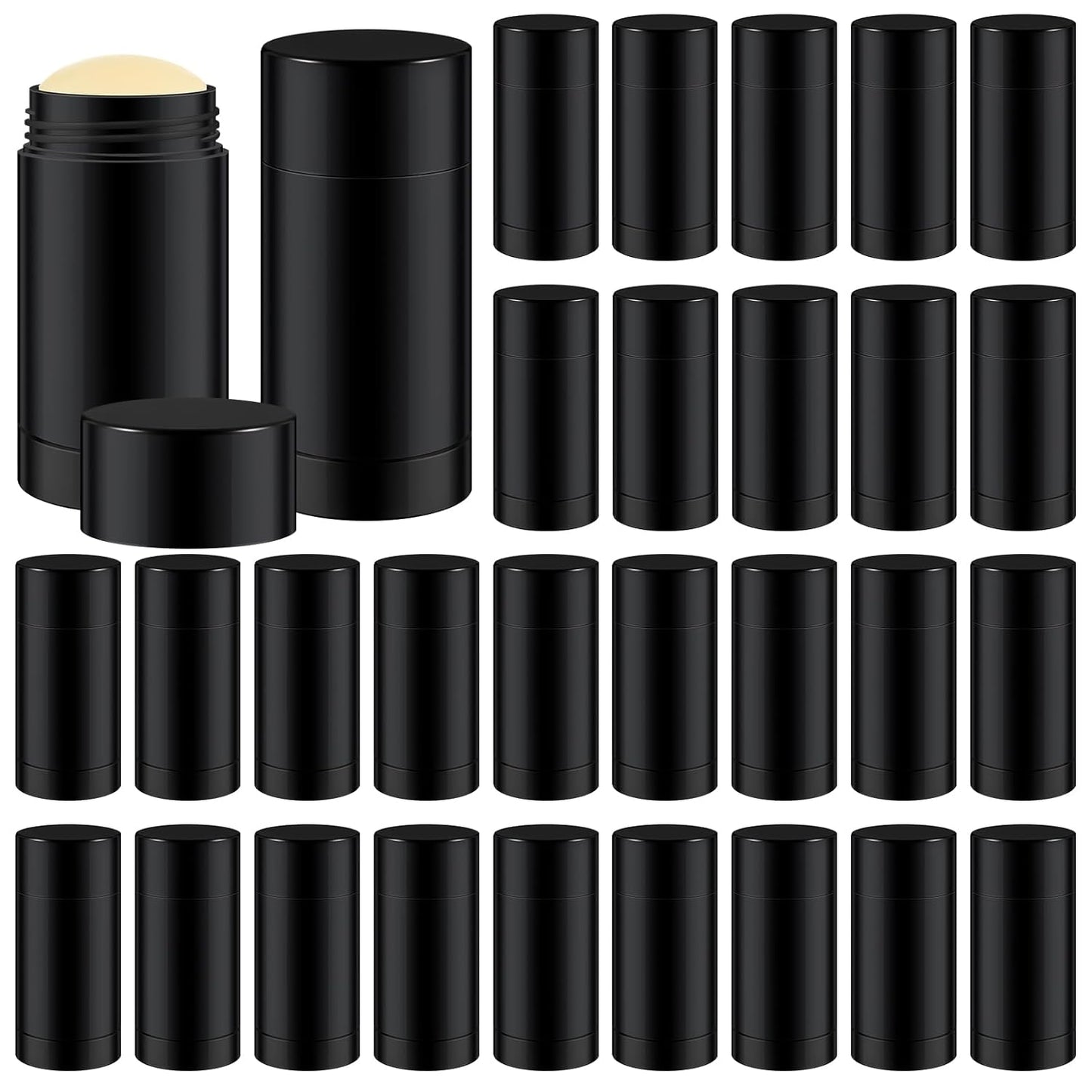 30 Pcs Empty Deodorant Containers Twist up Filling Stick Plastic Deodorant Container Refillable Bottles Bottomfill Round Lip Balm Tubes for Homemade DIY Lipstick Crayon(30 ml,Black)-BrightBean Baby