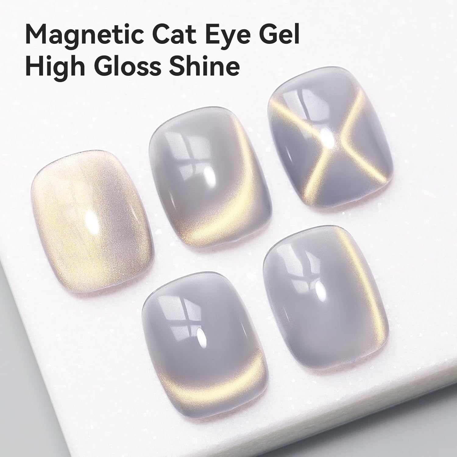 Cat Eye Gel Polish Silver Glass Jelly Magnetic Nail Polish Gel Smoothie Glitter Gloss Shine Holographic Color Velvet UV Gel Polish For Nail Art Manicure DIY At Home 12ml-BrightBean Baby