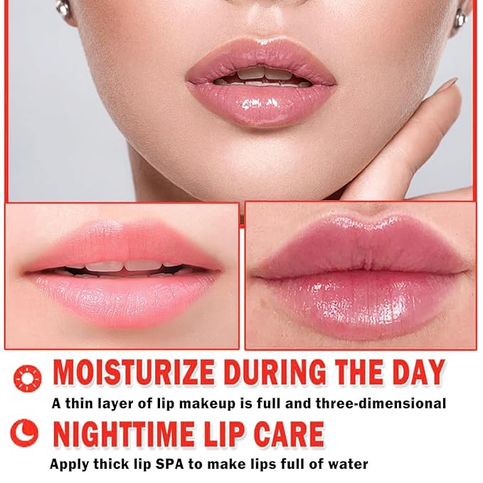 2 PCS Bee Lip Balm Honey Pot, Strawberry & Watermelon Lip Sleeping Masks Overnight, Hydrating Prevention Dry and Cracked Lip Scrubs Exfoliator Lip Care, Reduces Lip Lines-BrightBean Baby