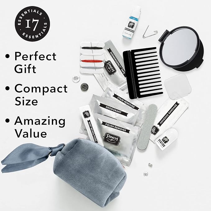 Pinch Provisions Velvet Minimergency Kit, for Her, Includes 17 Must-Have Emergency Essential Items, Compact, Multi-Functional Pouch, Gift for Parties and Birthdays-BrightBean Baby