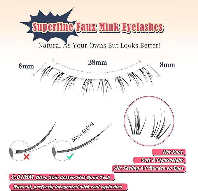 Lashes Natural Bottom Lashes 8mm Lower False Eyelashes Natural Look Strip Lashes Extention Wispy Bottom Eyelashes Fake Lashes Pack 7 Pairs-BrightBean Baby