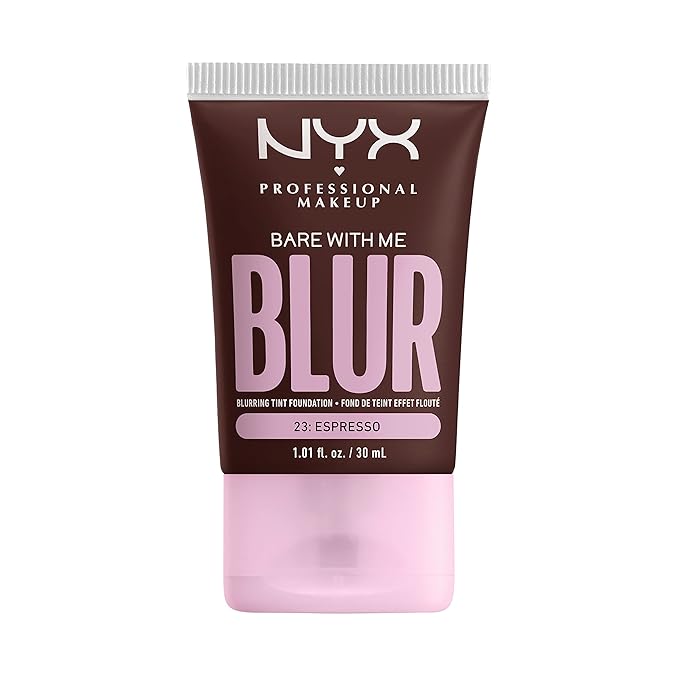 NYX PROFESSIONAL MAKEUP Bare With Me Blur Skin Tint Foundation Make Up with Matcha, Glycerin & Niacinamide - Espresso-BrightBean Baby