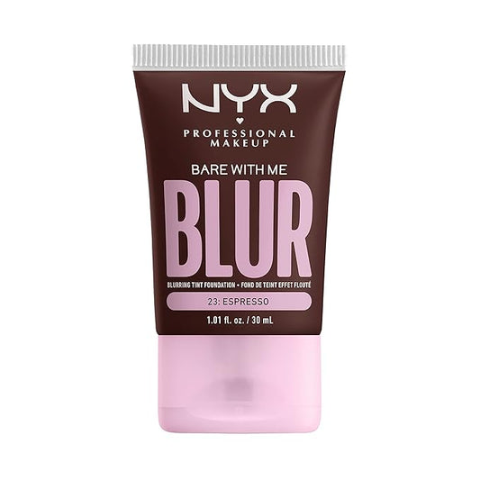 NYX PROFESSIONAL MAKEUP Bare With Me Blur Skin Tint Foundation Make Up with Matcha, Glycerin & Niacinamide - Espresso-BrightBean Baby