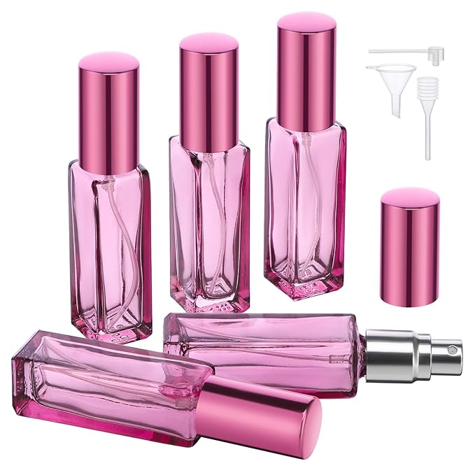 Segbeauty 5pcs Travel Refillable Atomizer, 10ML Empty Sprayer for Perfume, Mini Portable Glass Spray Bottle Dispenser for Cosmetic Accessories, Outgoing Travel Essentials-BrightBean Baby