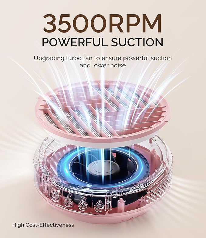 MelodySusie Cordless Nail Dust Collector,Compact Vacuum Fan Rechargeable Dust Collector with Reusable Filter,SProR Powerful Dust Suction Machine for Acrylic Gel Polish Manicure Pedicure at Salon&Home-BrightBean Baby