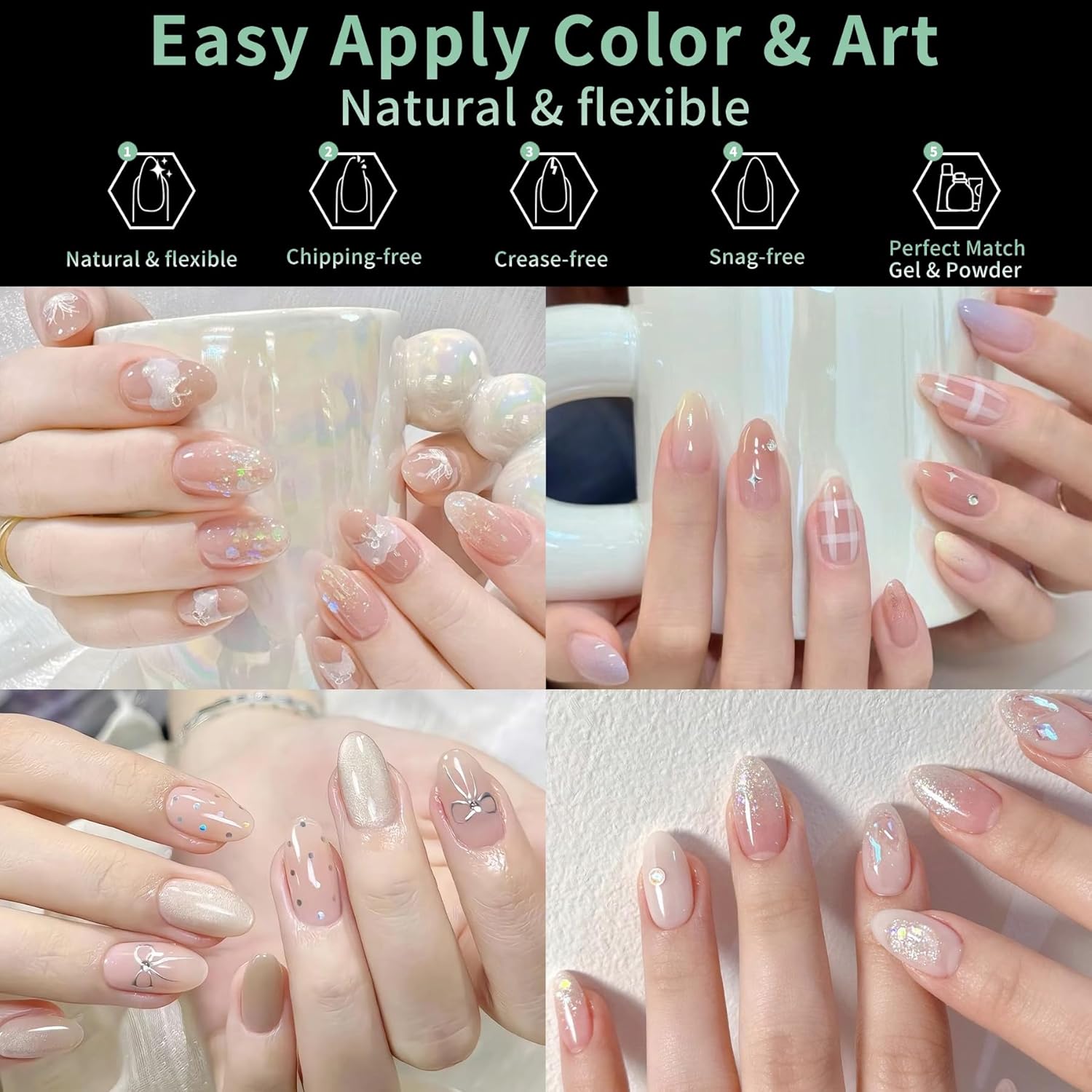 Medium Round Oval Nail Tips, 216pcs Acrylic Fake Nails Gel Nail Tips Soft, Full Cover Pre-Shaped Matte Clear Press on Nails for Extension, Diy at Home Manicure 12 Sizes-BrightBean Baby