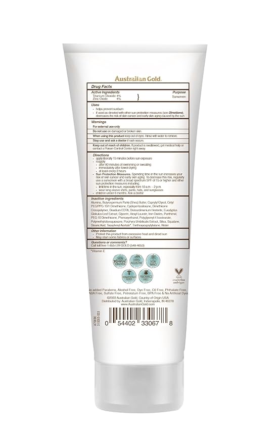 Australian Gold Botanical SPF 50 Tinted Mineral Sunscreen for Face, Non-Chemical BB Cream, Water-Resistant, Matte Finish, For Sensitive Facial Skin, Medium to Tan Skin Tones, 3 FL Oz-BrightBean Baby